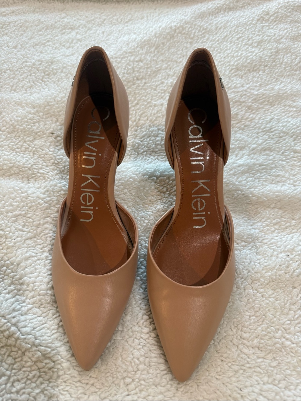 Calvin Klein Nude D'Orsay Pointed Toe Heels